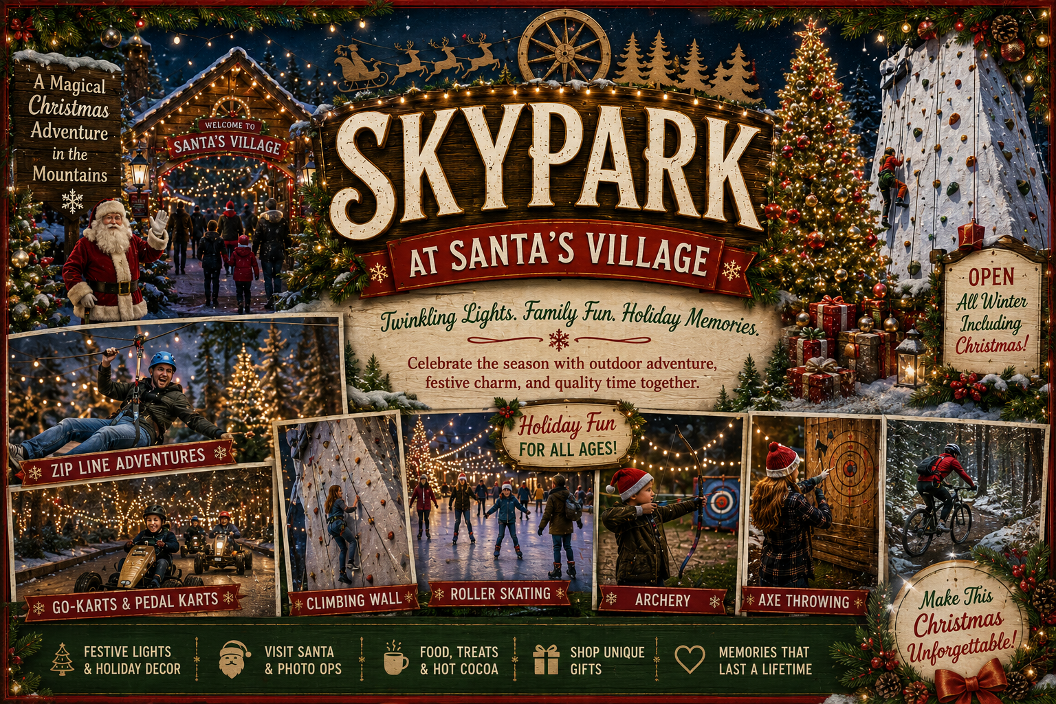 SkyPark zipline and activities